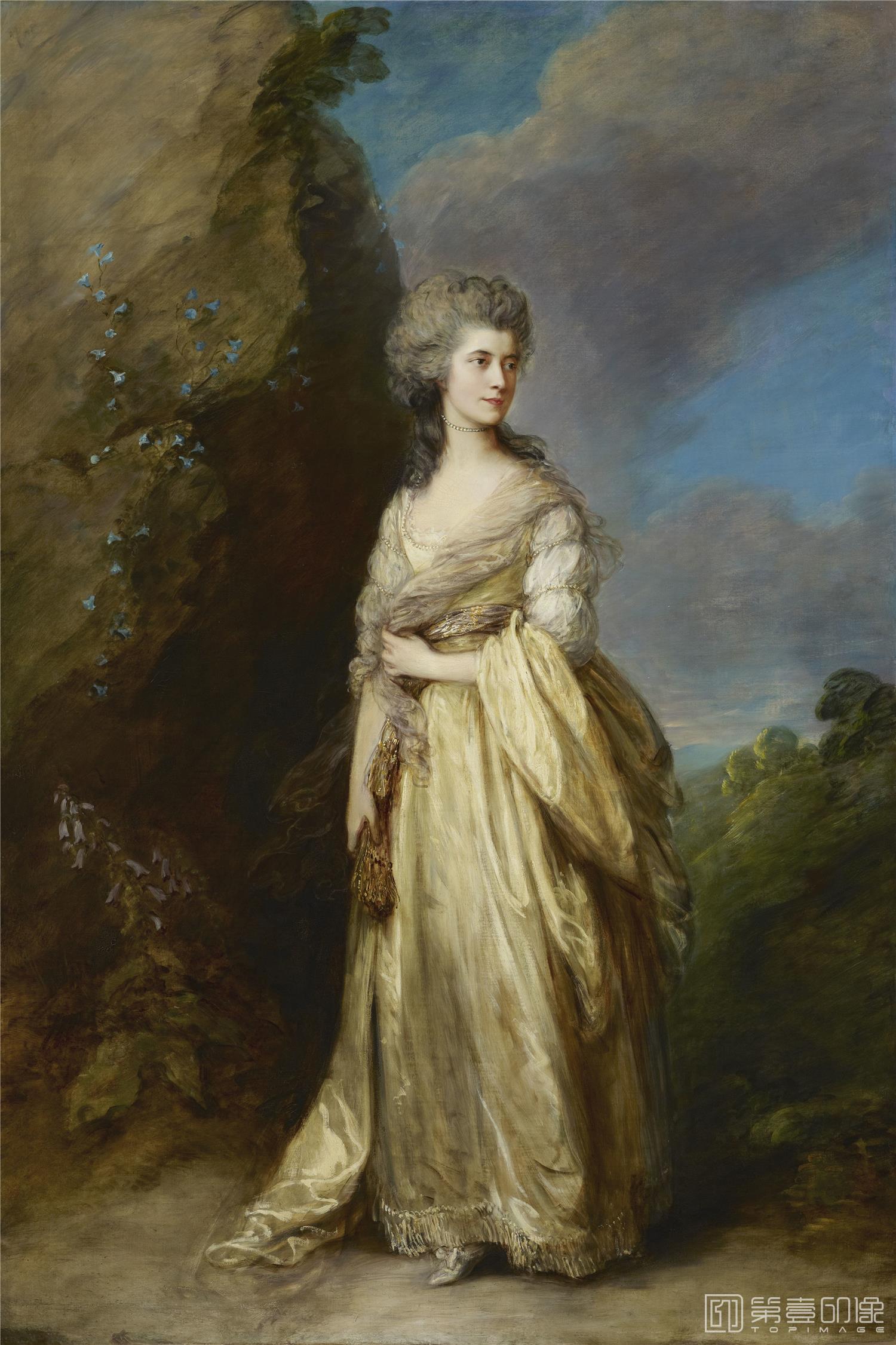 油画-美国弗里克美术馆藏画-Thomas Gainsborough - Mrs. Peter William Baker, 1781-190
